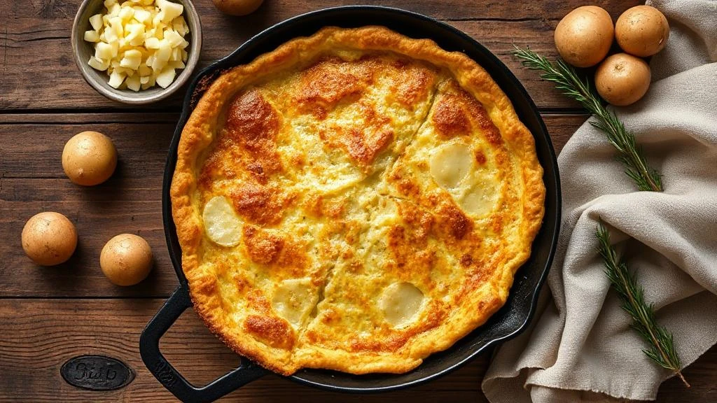 Frico ricetta vista dall’alto in padella di ghisa, con patate e Montasio, tipica frico ricetta friulana